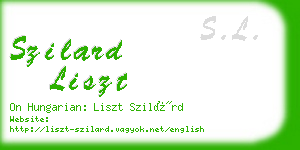 szilard liszt business card